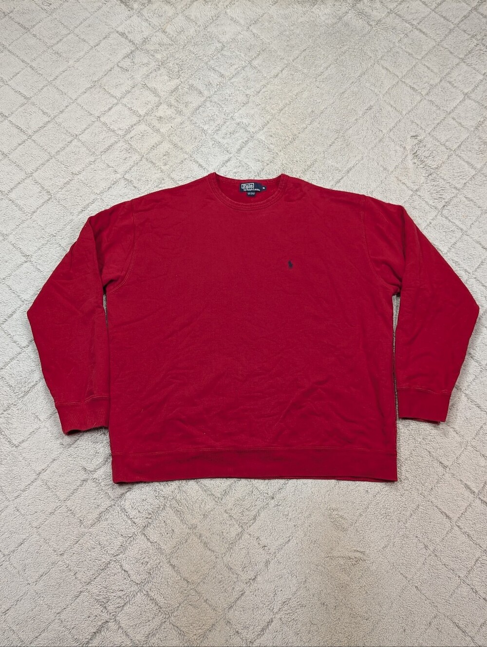 Vintage Polo Ralph Lauren Sweatshirt Mens XL Red Cotton Crewneck Classic 90s